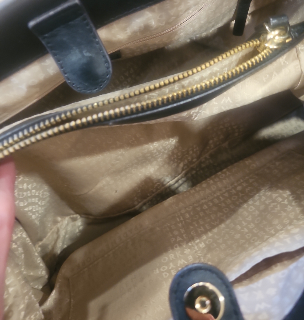 Kate spade New York Hancock Park Maryanne Black and Cream Bow-Trim Leather Tote - Picture 10 of 13
